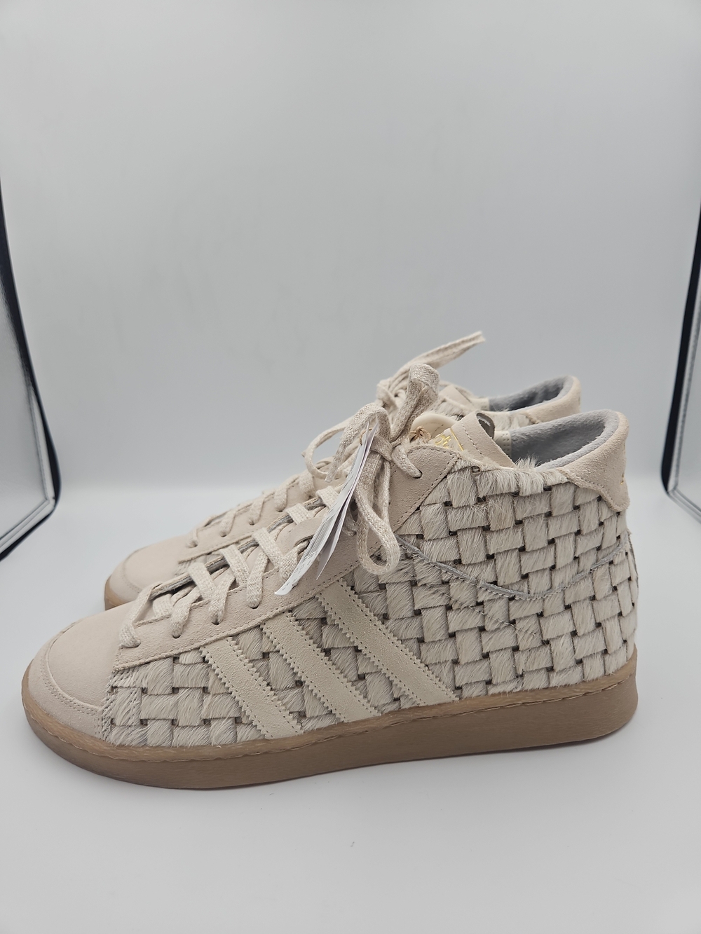 Adidas Women's Cream Woven High-Top Sneakers